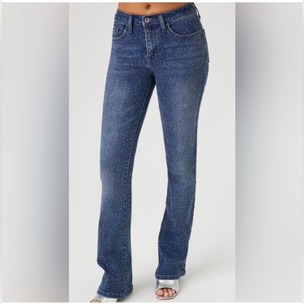 Forever 21 Dark Blue Rhinestone Bootcut - Picture 5 of 10